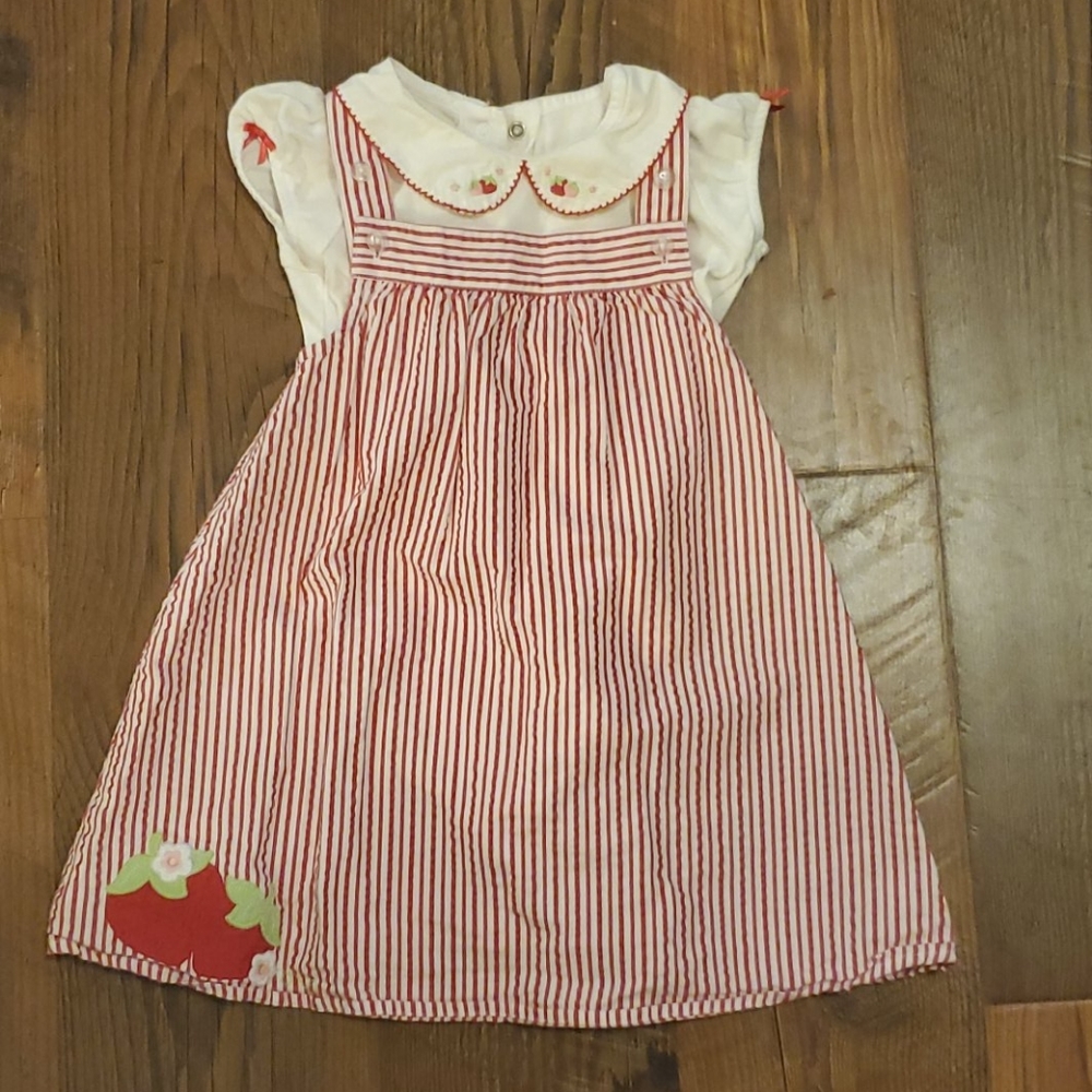 Strawberry shirt and dress set